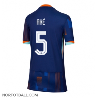 Billige Fotballdrakt Nederland Nathan Ake #5 Replika Bortedrakt Dame EM 2024 Kortermet